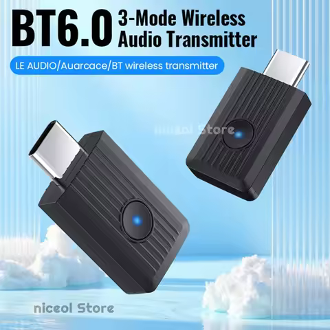 Bluetooth-compatible 6.0 Type-C USB Dongle Auracast Broadcast LE Audio AptX Adaptive HD for PC TV Ga