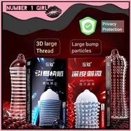 No1 Girl Yommee Dotted Spriral Condom kondom Latex Hyaluronic Acid Ultra Large Granule Boxed (Not Du