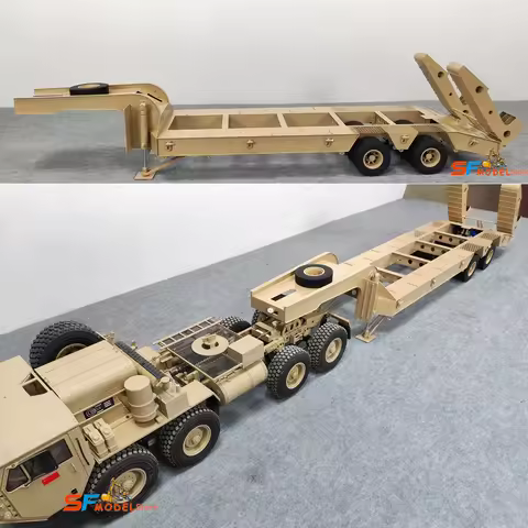 RC Trailer Metal Model Electric Tailgate with Light Suitable for HG P802 Remote Control Tractor 1/12