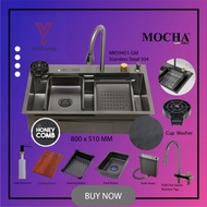 Mocha Italy - HONEYCOMB WATERFALL 80 x 51 CM WORKSTATION SINK STAINLESS STEEL WITH FREE GIFTS (MKS94