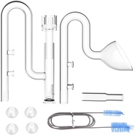 FZONE Aquarium Glass Mini Skimmer Lily Inflow and Outflow Sets for Mini Nano Tanks Filter Pipes(for 