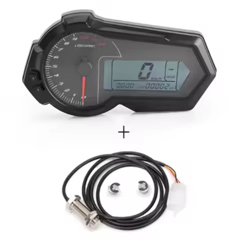 A42M-Universal 1200RPM Motorcycle Odometer Tachometer UTV LCD Digital Speedometer Gauge For 2,4 Cyli