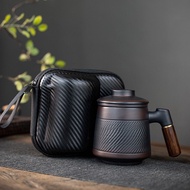 Outdoor portable purple clay travel tea set one pot four cups purple clay tea portable car teapot te