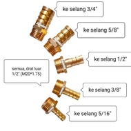 sambungan selang air ke drat 1/2" - ulir luar pipa PVC irigasi shower