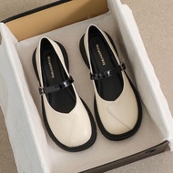 Huilm Mary Jane Giày ngón chân vuông màu đen căn hộ Giày búp bê múa ba lê cho phụ nữ thoải mái quai