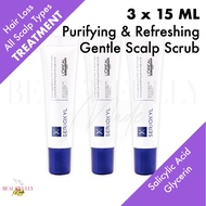 L'Oreal Professional Serioxyl Purifying &amp; Refreshing Gentle Scalp Scrub 3 x 15ml (No Box) - Pre Shampoo Exfoliate Anti Hairloss Hair Fall Loss Dandruff Rebalancing Cleansing Soothing Scalp Care Treatment Mask (L’Oréal LOreal)