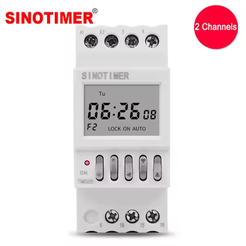 12V Two Groups Output Separate Control 7 Days Weekly Programmable 2 Channels Timer Switch Time Min. 