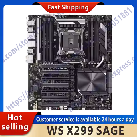 Used WS X299 SAGE original desktop X299 DDR4 motherboard LGA LGA 2066 USB3.0 M.2 SATA3