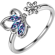 Ring Sterling Birthday - Adjustable Tears Ring Butterflies Birthstone Gift Aurora Opening Birthstone