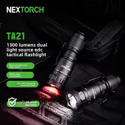 Nextorch TA21 Multi-function EDC Tactical Torch Red White Dual Light Side Carry Self Defense Flashli