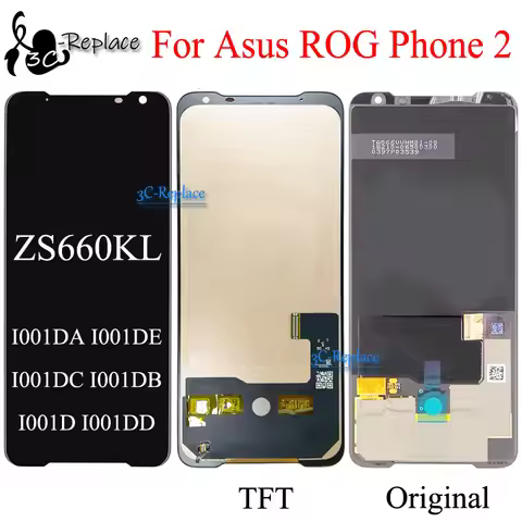 6.59" Amoled / TFT For ASUS_I001DE ROG Phone 2 Phone II ZS660KL I001DB I001D LCD Display Screen Touc