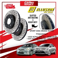 Illusion Toyota Vios NCP93 NCP150 (2008~2019)  SPEC E/J  Front Sport Disc Brake Rotor Sport Disc Bra