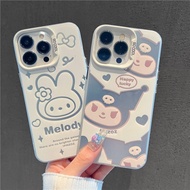 Cute Anime Melody Kuromi case iPhone xs max xr 11 12 pro 13 14plus 15 pro max iPhone 7 8 se 13 pro max 12 13 mini casing