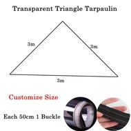3X3X3M Transparent PVC Tarpaulin Triangle Rainproof Cloth Plastic Tarp Garden Courtyard Succulent Pl