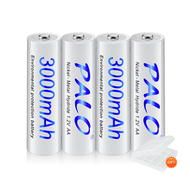 PALO AA/AAA Rechargeable Battery 1.2V Ni-MH NiMH 3000mAh 1100mAh 4 Cells High-Quality 1200 Rechargin