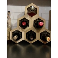Nanhayu Govinda - Wooden Hexagon Wine Rack, Hexagonal Wooden Wine Rack, Hexagon Model Drink Rack