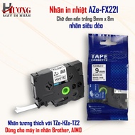 AZe-FX221 printed label [9mm x 8m] Super flexible label compatible with Brother TZe-222(Brother PT-E