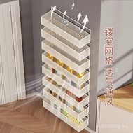 Kitchen Door Rear Rack Multifunctional Shelf Storage Wall-Mounted Seasoning Seasoning Rack Perforati