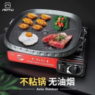 SAMGYUPSAL GRILL PAN + SINGLE STOVE Best for Samgyupsal, Samgyupsal, Portable, Portable Gas Stove, Stovetop Grill Pan, Barbeque BBQ, Korean Samgyeopsal Set, Non-stick, Butane Gas Stove with Griller, Butane Gas Grill Pan Set I Samgyup Sal Set