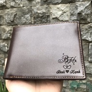 TRI Men's cowhide wallet with name engraved and heart engraved ~ engraved with image - Gift for ck, 