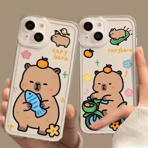 Cartoon Capybara Couple Phone Case for OPPO Realme C35 C31 C21Y C25Y C21 C15 C20 C30 C11 C17 C30S 7i