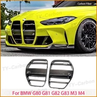 Front Bumper Grille For BMW M3 M4 G80 G81 G82 G83 2021+ ST Style Dry Carbon Fiber Air Intake Frame G