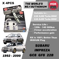 NGK Premium RX Spark Plug - Subaru Impreza 2.0L GC8 GF8 EJ20 22B 2.2L EJ22 Turbo DOHC 16V ( Year 199
