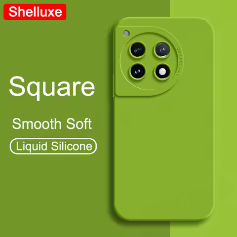 For OnePlus12 Case Shelluxe Square Liquid Silicone Soft Cover For OnePlus 12 12R One Plus 11 11R One