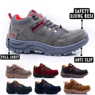 SEPATU SAFETY FULL JAHIT UJUNG BESI BAHAN SUEDE PREMIUM ANTI SLIP LAVIO GENEVA LOW ORIGINAL