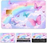 Peacoblue Bank Card Stickers Colourful Rainbow and Butterflies Credit Debit Cards Custom Case Protec