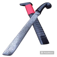 golok semelih 30 cm bilah damaskus/pamor full tanduk kerbau
