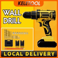 cordless Bor Baterai cas paket lengkap listrik hammer bor alat tukang screwdriver Impact drill dindi