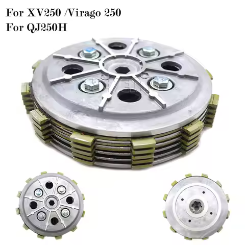 Motorcycle Engine Clutch Disc Plate Assembly For Yamaha XV250 Virago 250cc QJ250H XV 125 QJ 250H Fri