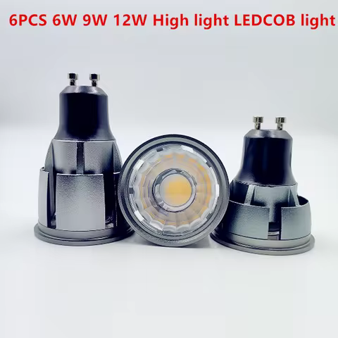6PCS LED Bulb E27 E14 GU10 MR16 LED Bulbs COB 6W 9W 12W Spotlight LED Down Spot Lighting Warm White 