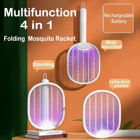 Foldable Electric Mosquito Killer USB Rechargeable Fly Trap Mosquito Swatter Racket Insect Killer Wi