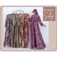 ARMANI SILK HIJAB SET || ARMANI SILKY MOTIF GAMIS || SILK MOTIF GAMIS || ARMANI SILKY DRESS