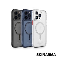 Skinarma iPhone 15 Pro Max Saido低調風格磁吸防摔手機殼 附扣具藍色