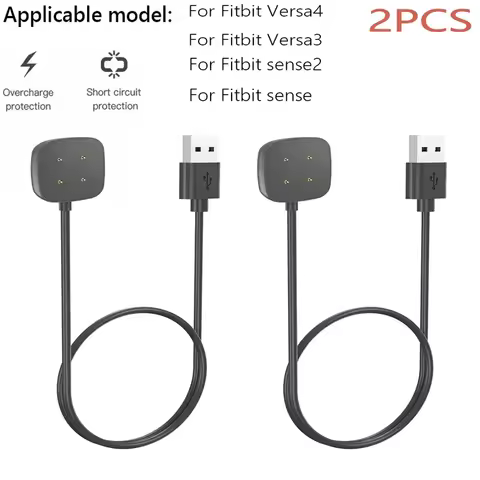 2/1PCS For Fitbit Versa 3 / 4 Smart Watch Charging Cable Replacement 50/100cm USB Charging Cable Ada