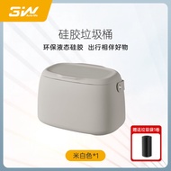 3W ถังขยะรถยนต์ระดับไฮเอนด์สำหรับรถยนต์ Tesla ModelY3 ตกแต่งภายในรถยนต์ ถังขยะรถยนต์แบบซิลิโคนสำหรับ