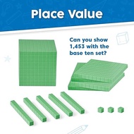 Hand2mind Green Foam Base Ten Blocks Complete Set Place Value Blocks