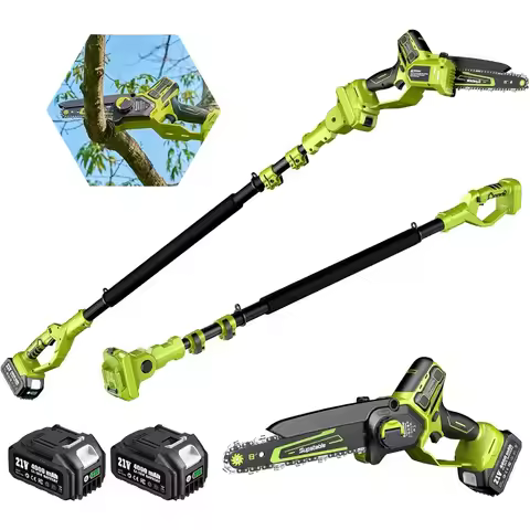Cordless Pole Saws for Tree Trimming 8 6 Mini Chainsaw Battery Powered with Extended Pole and 2x4.0A