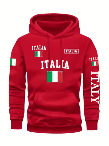 Men's Stylish Graphic Hoodie Black Casual Pullover Front Pocket Comfortable Polyester Blend Machine