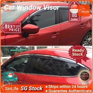 [🇸🇬Ready Stock]Window Visor Mazda3, Mazda 6, Honda Civic (10th Gen)Car waterproof strip (3D Stainless Steel) sun visor