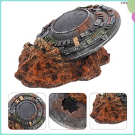 🧸 1Pc Emulation Wreck Adornment Spaceship Fish Tank Ornament