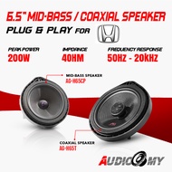 Auto-Graf AG-H65T/H65CP 6.5" Mid-Bass & Coaxial Speaker 200W RMS Plug & Play Honda