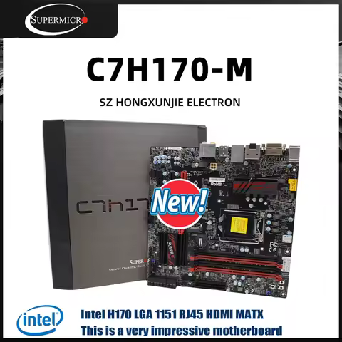 Supermicro C7H170-M LGA1151 ATX Motherboard, Intel H170 Chipset, DDR4 RAM, M.2 Slot, USB3.0, HDMI/DV