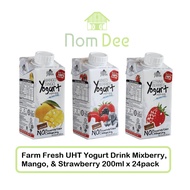 Farm Fresh UHT Yogurt Drink - Mixberry/Mango/Strawberry (200ml x 24 Packs)