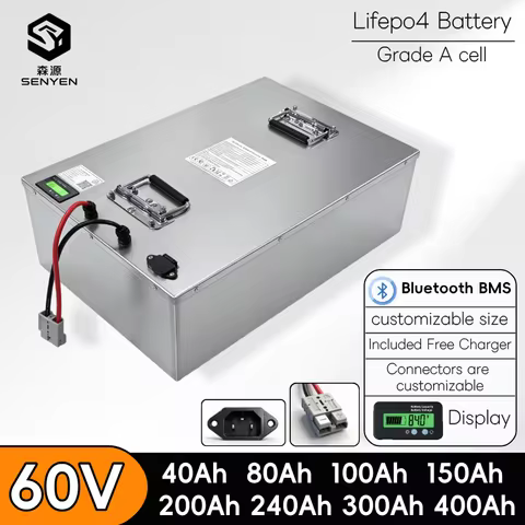 SENYEN-20S 60V 40Ah 80Ah 100Ah 150Ah 200Ah 240Ah 300Ah 400Ah Lifepo4 Battery for 3KW 6KW EV RV Motor