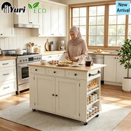 Yuri New Modern Design Three Tier Wooden Kitchen Island Bar Table Almari Dapur Dining Table Kitchen 