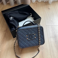 CHANEL  vanity case 中號24cm 藍金